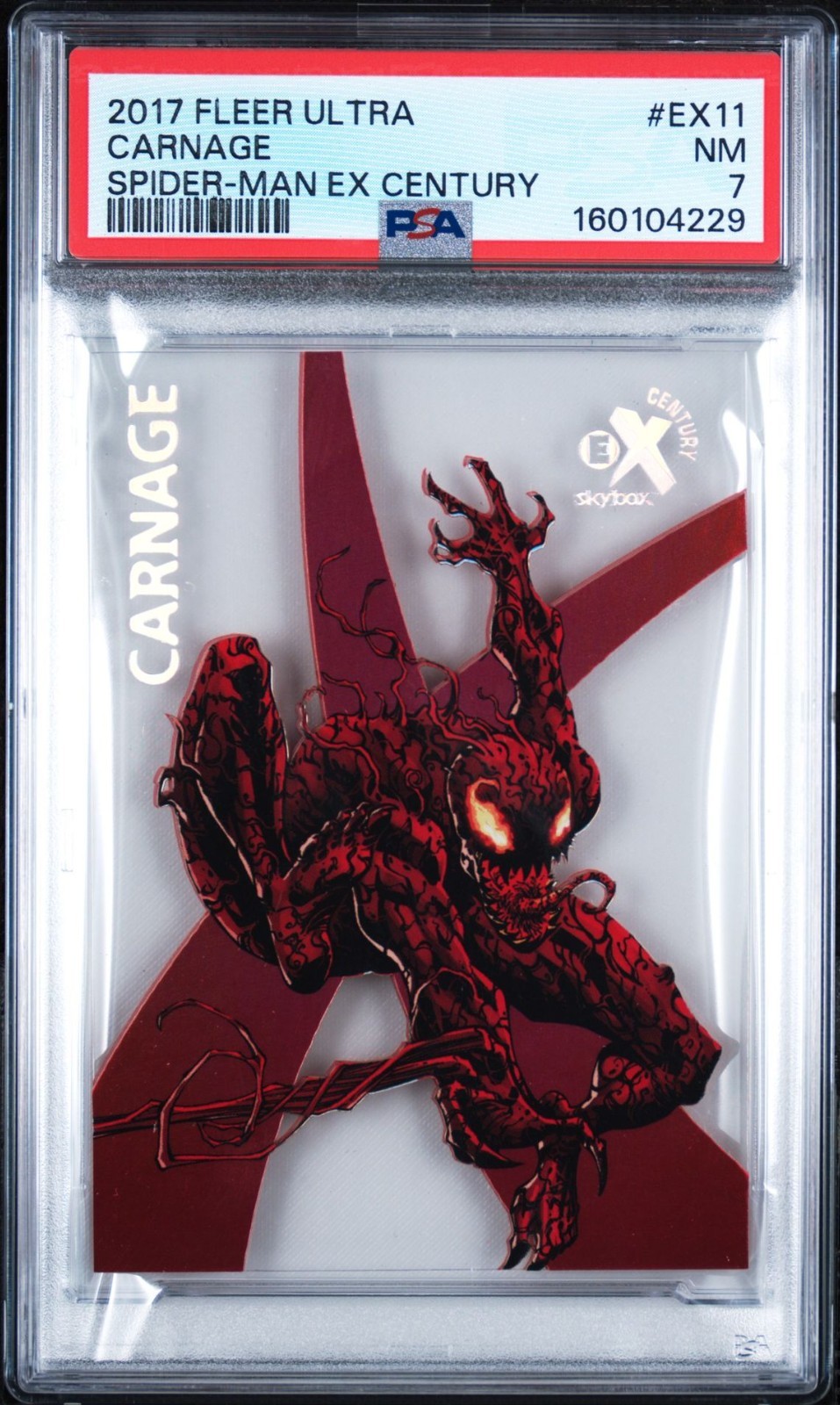 2017 Fleer Ultra Marvel Carnage Spider-Man EX Century #EX11 PSA 7 Pop 1