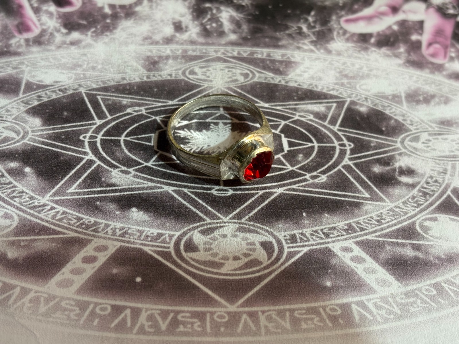 Professional Magical Talisman Red Stone S Ring Witch Attract Wealth, Love, Money