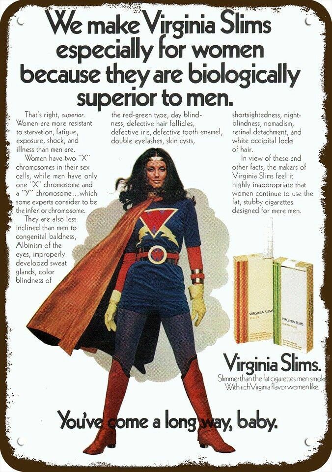 1971 VIRGINIA SLIMS Cigarettes Vintage Look DECORATIVE REPLICA METAL SIGN