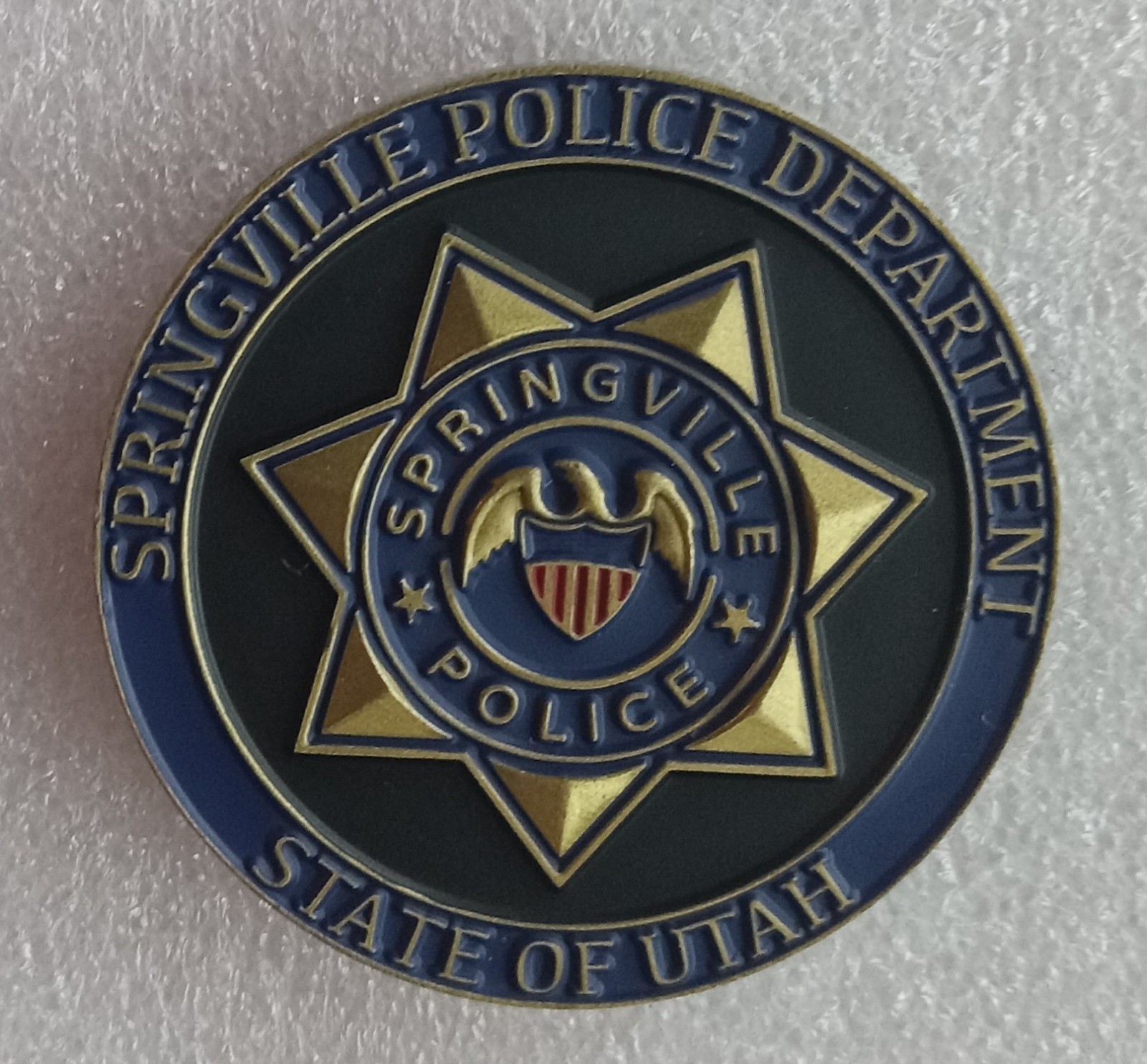 SPRINGVILLE POLICE K9 Unit CHALLENGE COIN sheriff Art City UTAH metro Provo Orem
