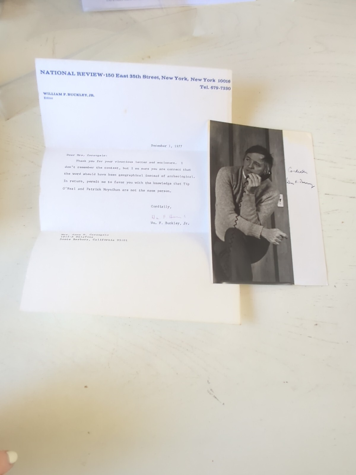 1970 'NATIONAL REVIEW' Signed Letter + 