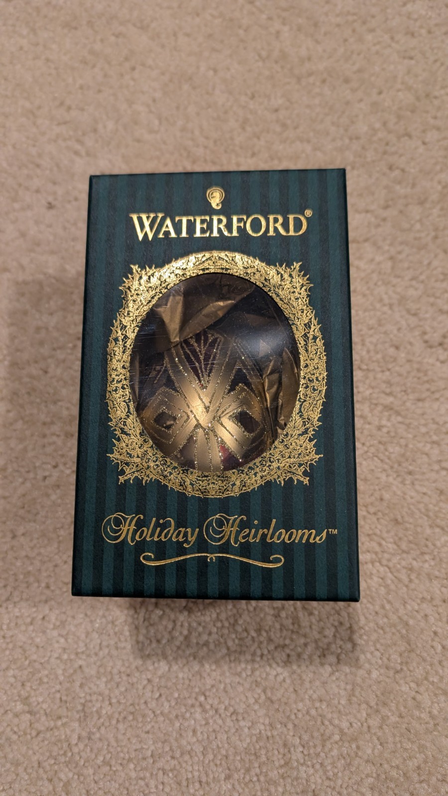 Vintage Waterford Holiday Heirloom glass egg 1999 with all tags and cards
