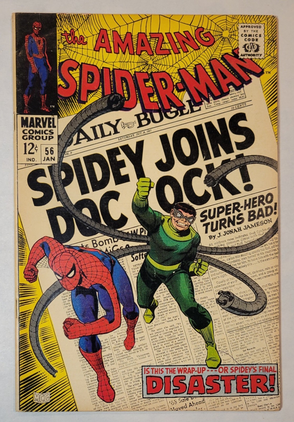 1967 Marvel Comics Amazing Spider-Man #56 1st App Captain Stacy Key Silver VG