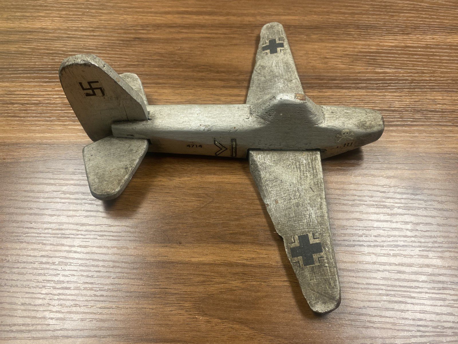 Early 1940s German World War II WW2 Warplane Model Airplane - Old Wooden Antique