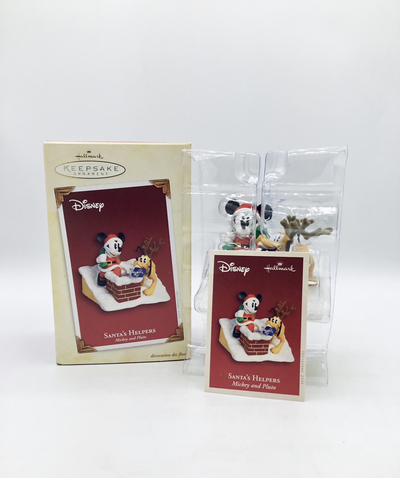 Hallmark Keepsake Disney Santa\'s Helpers Mickey & Pluto 2005 Christmas Ornament