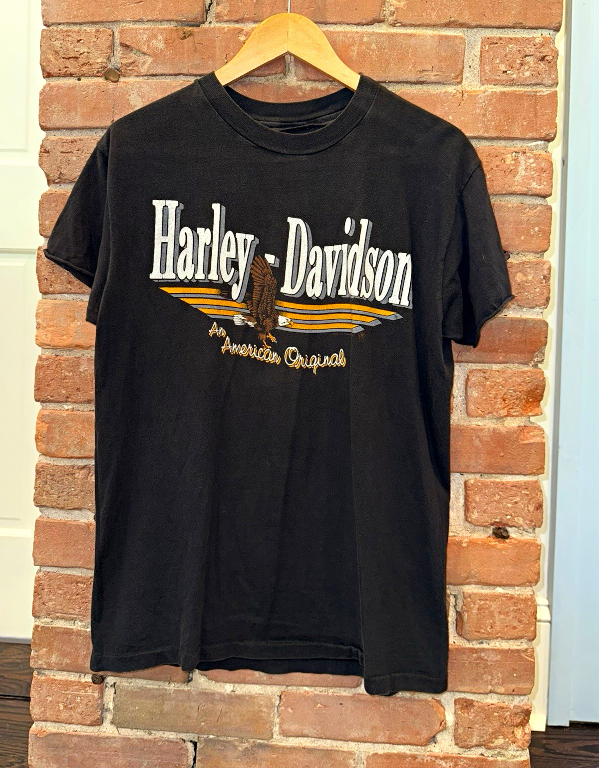 Vintage 1987 Harley Davidson An American Original Eagle T Shirt NY Black L