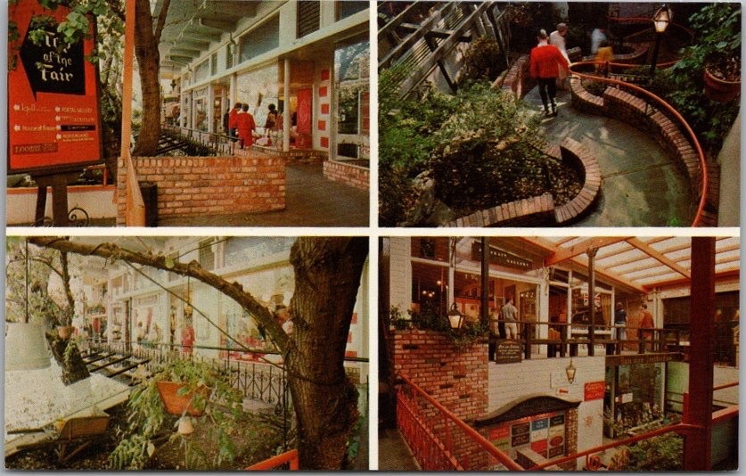 SAUSALITO, California Postcard VILLAGE FAIR Shopping Center Mall / Dated 1974
