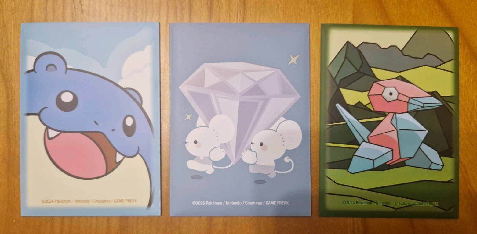 Pokemon Center TCG 3x Individual Sleeve bundle (Porygon, Spheal, Tandemaus)