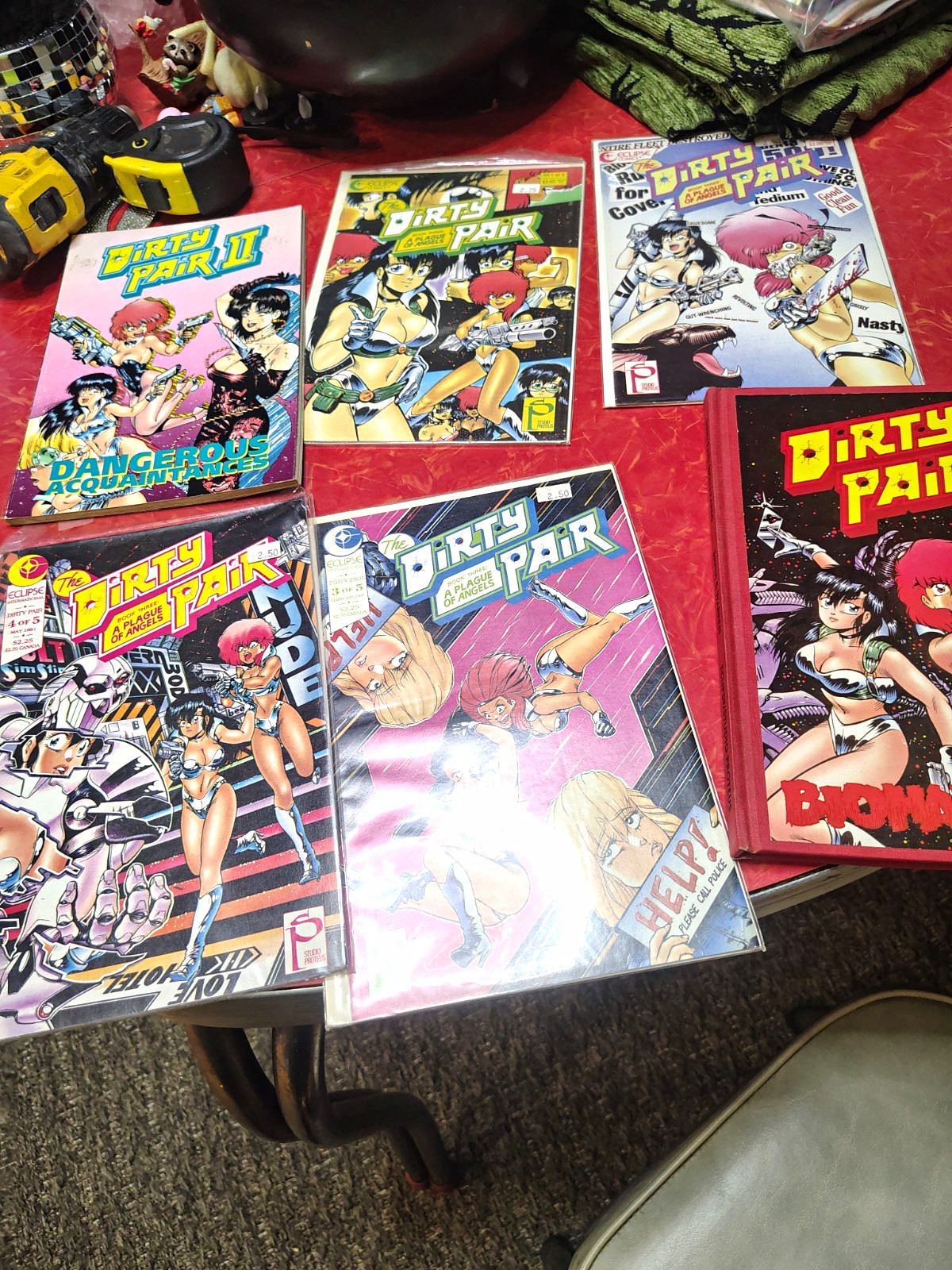 The Dirty Pair comic lot +   Biohazard Signed 1st Edition Hardcover 
