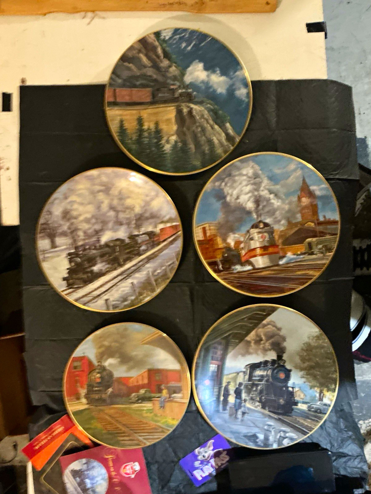 Hamilton Collection Porcelain Train Collector Plates Lot of 5 Limited Edition