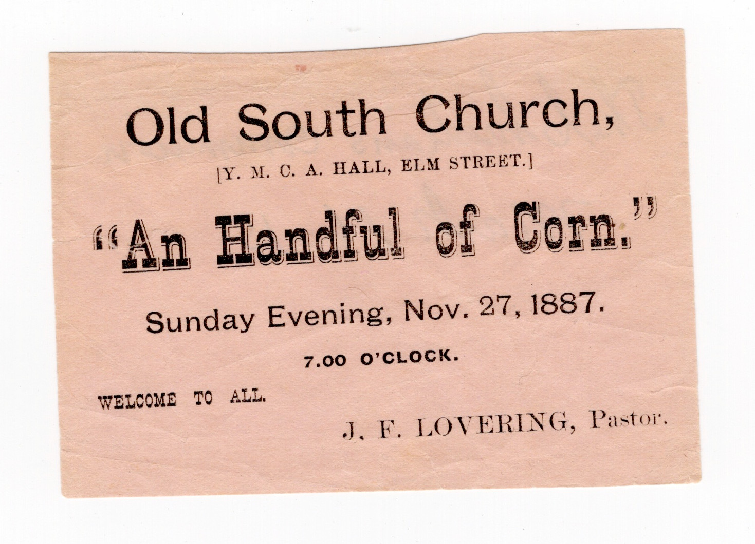 1845 Worcester MA Park Street ME Church Dedication Broadside Estey Evans Printer