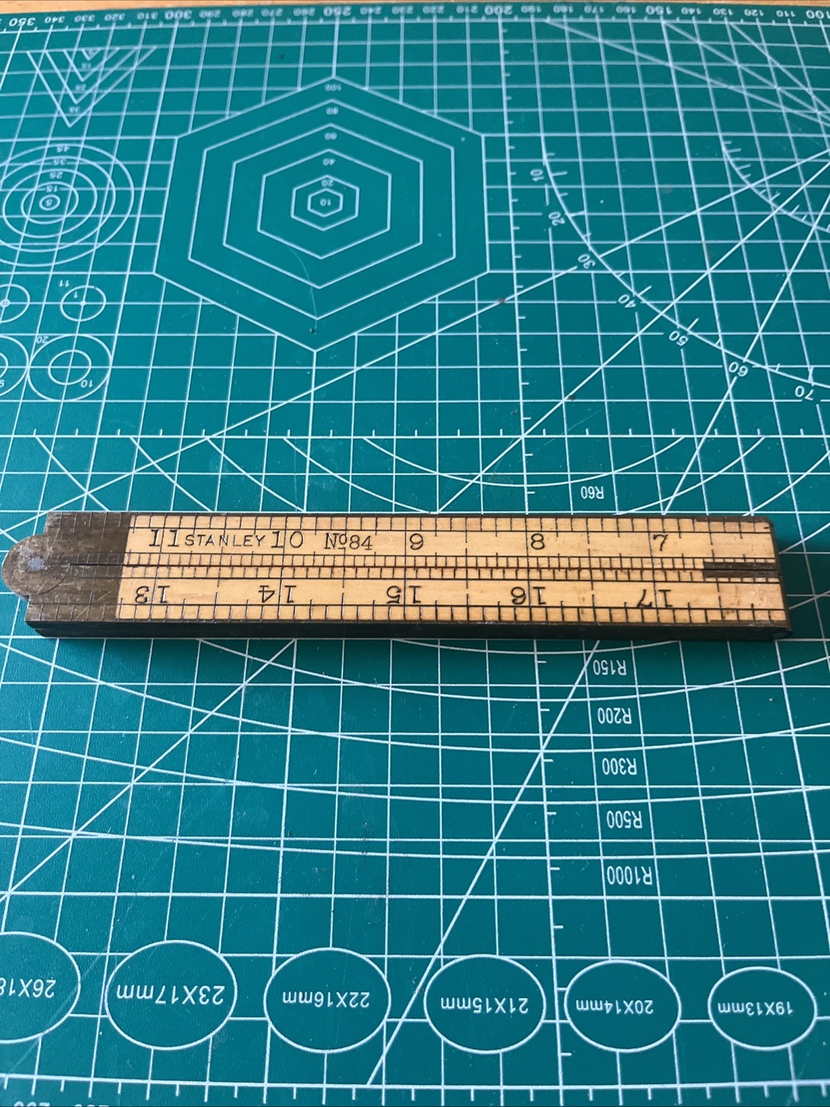Stanley Rule & Level Co No 84 Folding Wood Boxwood Brass Rule 24” VTG USA NOS