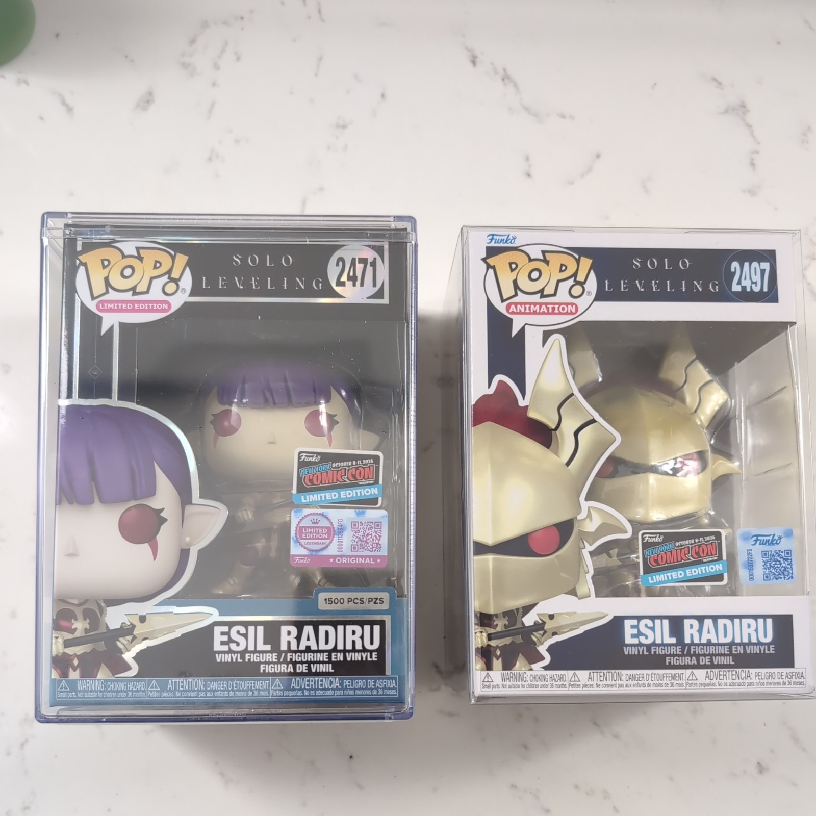 Funko Pop Solo Leveling Esil Radiru UNMASKED LE 1500 NYCC 2026 IN HAND + Masked