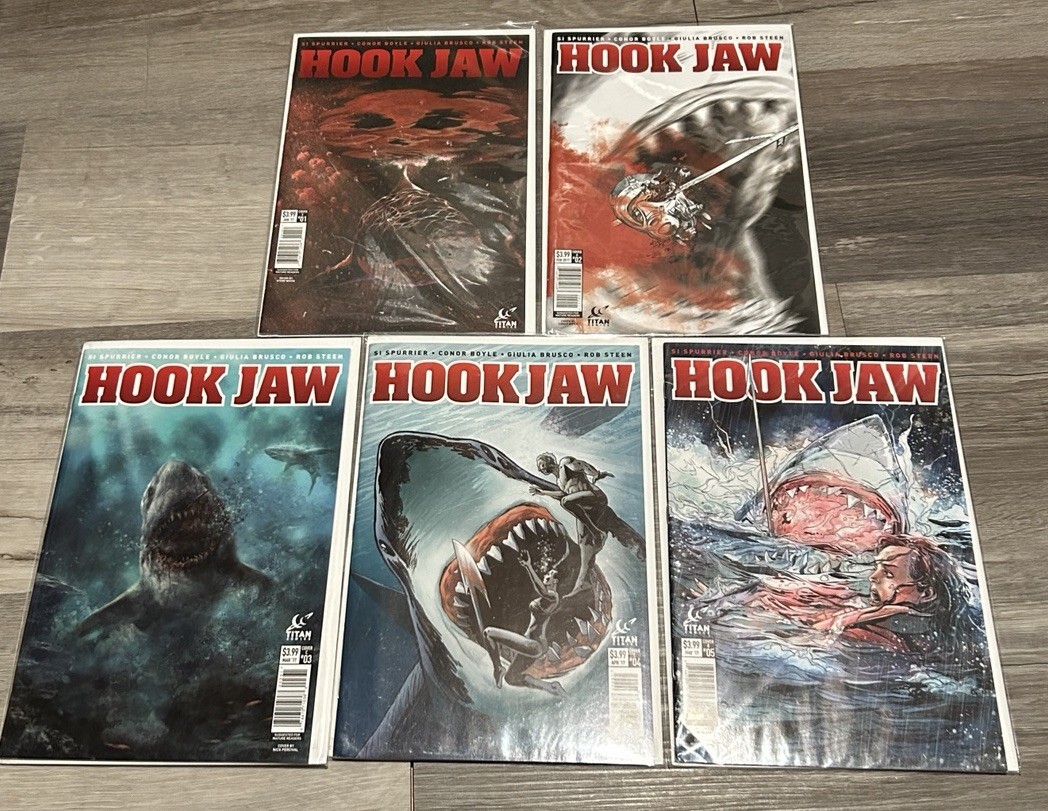 Hook Jaw Comic Set A 1-2-3-4-5 Shark Attack Horror Like Jaws Atoll GrizzlyShark 