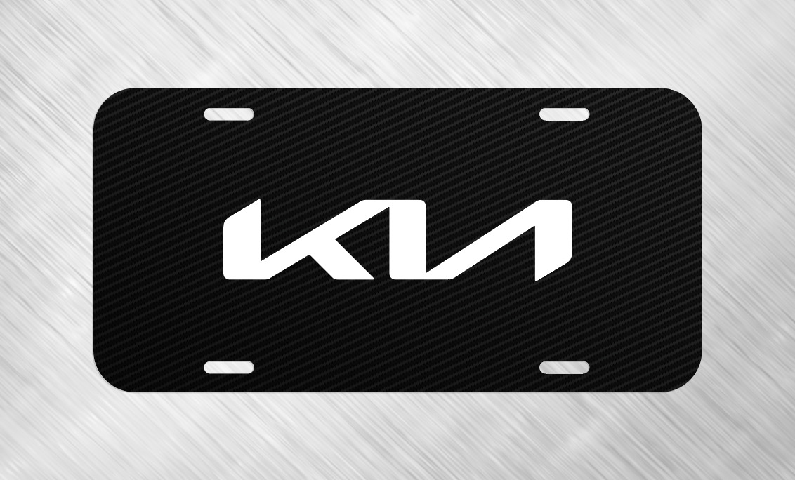 New For Kia Simulated Carbon Soul K5 EV6 License Plate Auto Car Tag  