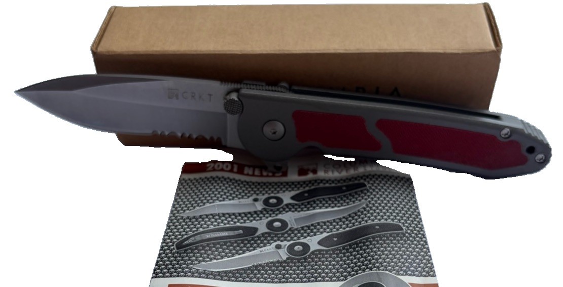 CRKT M18-12R Kit Carson Red G10 AUS-8 Folding Knife NOS Vintage M18