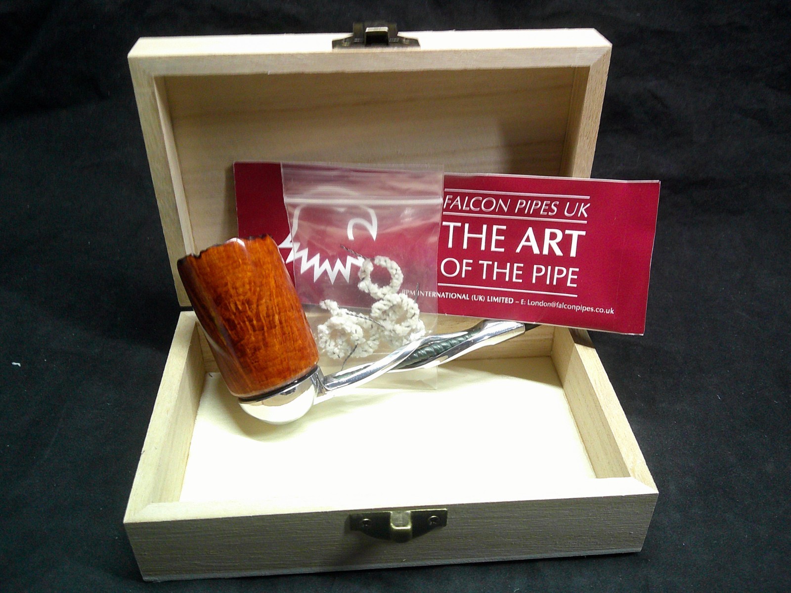 ✔️NEW FALCON PIPE BRIAR SMOOTH BOWL #AN 9 GREEN SHILLELAGH STEM BOX -G2