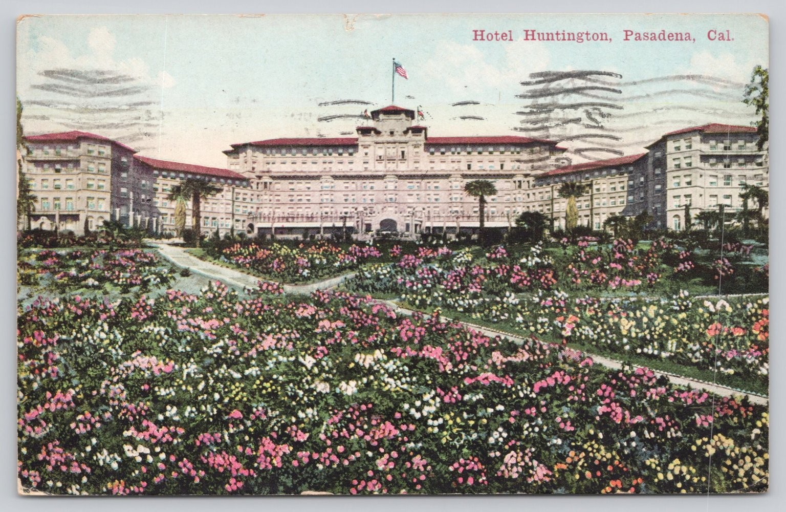 Hotel Huntington Pasadena CA 1915 Postcard Van Ornum Colorprint Scenic View