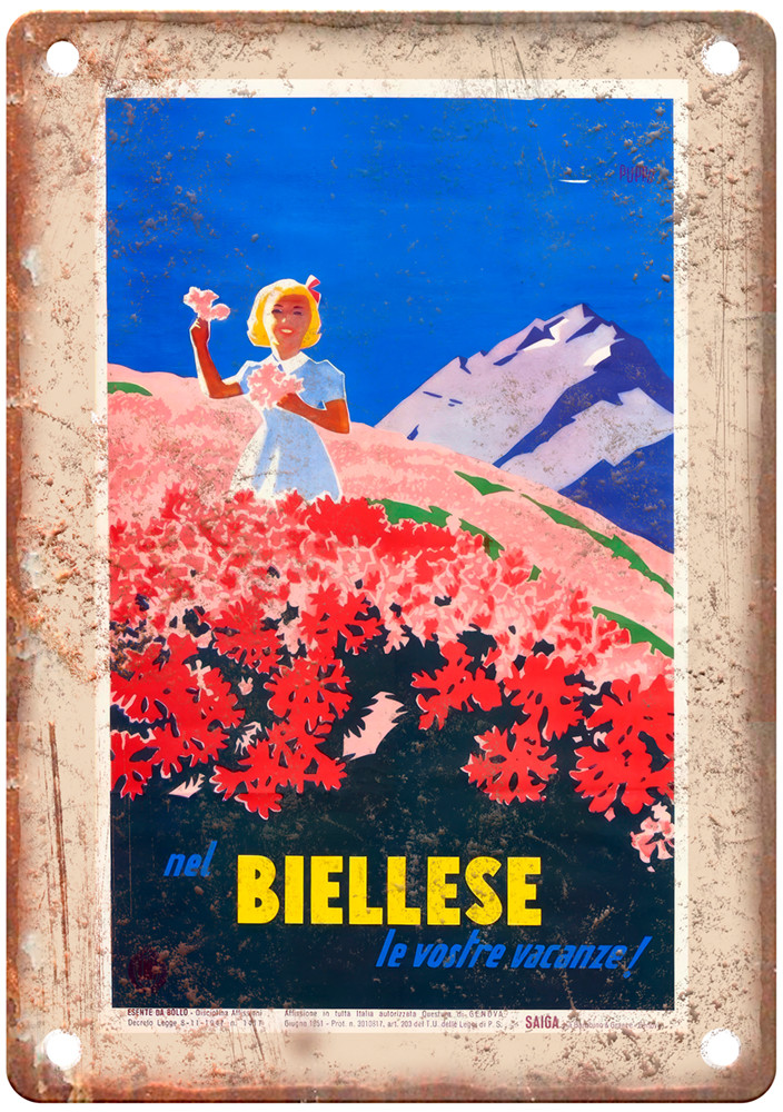 Vintage PUPPO Mario Travel Poster Retro Look Sign T2150