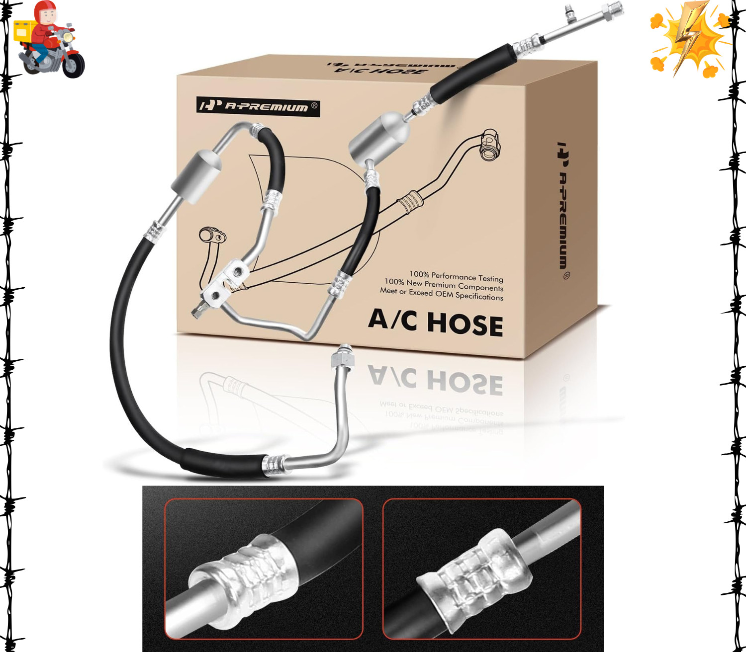 A/C Suction and Discharge Line Hose Assembly 1989-1993 Ford F-150, F-250, F-350,