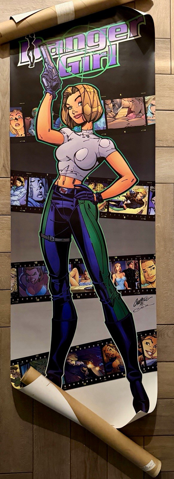 1999 Danger Girl J Scott Campbell 24x70 HUGE WildStorm Cliffhanger Poster