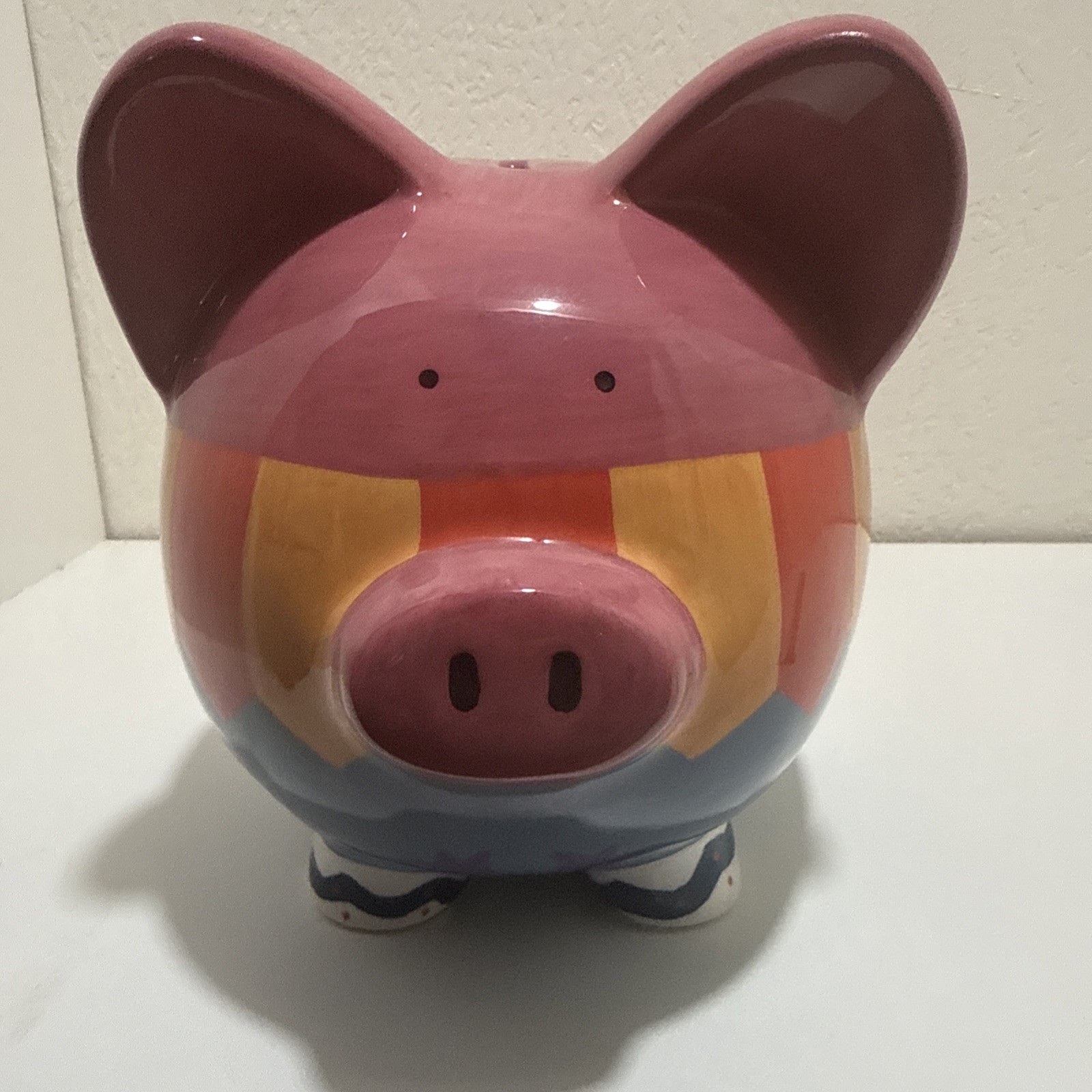 BELLA CASA Piggy Bank - Pink w/multi colors  by GANZ🐷