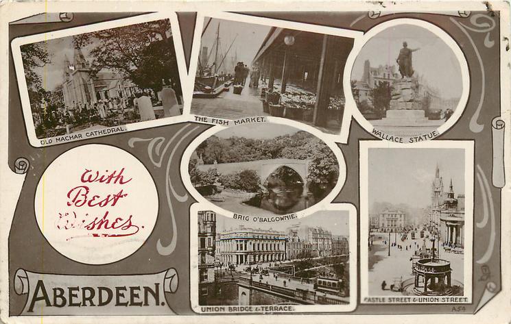 Aberdeen Scotland 6 Insets OLD PHOTO
