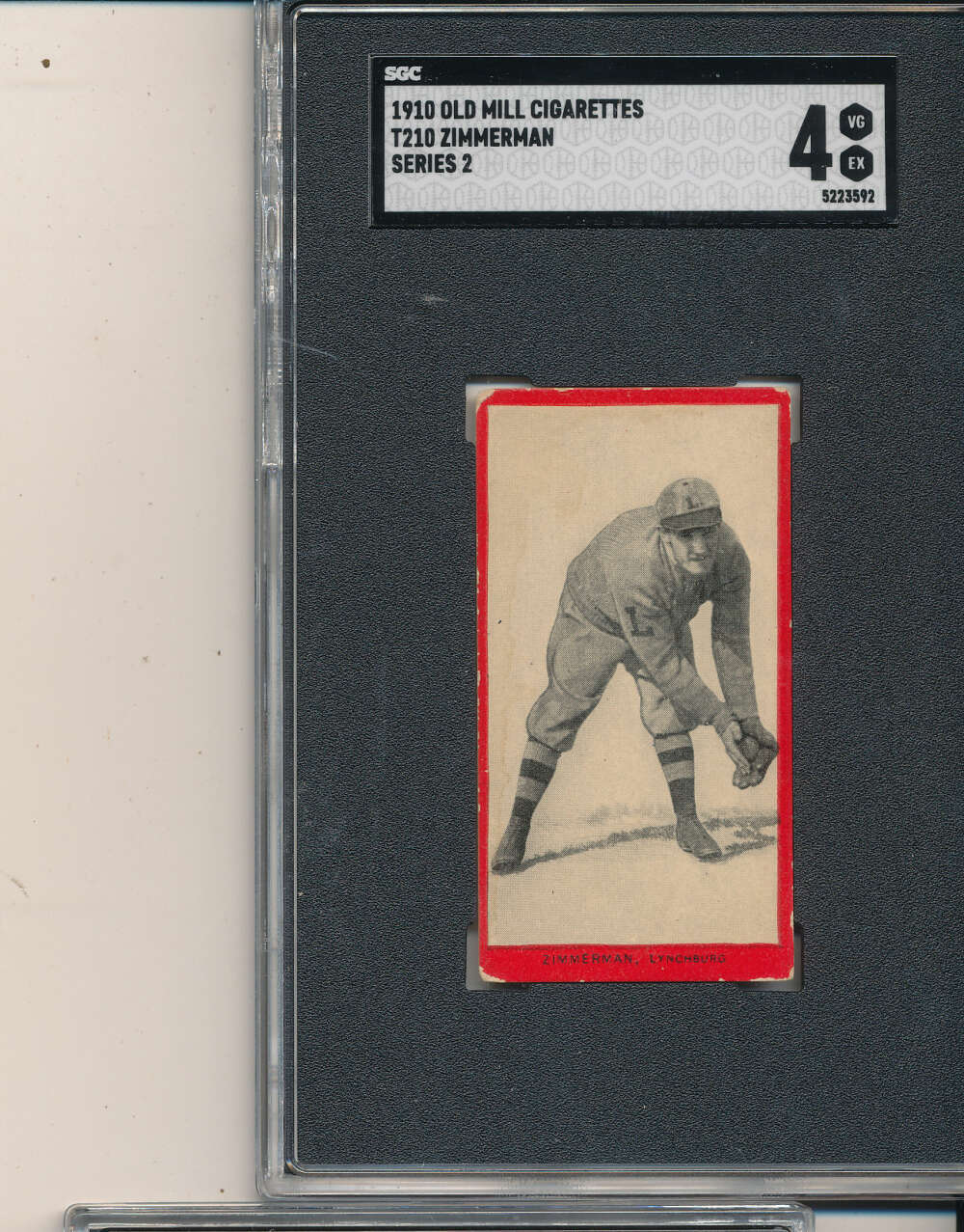 1910 old mill T210 Zimmerman Lynchburg series 2 trading card  SGC 4 vg-ex bmpcl