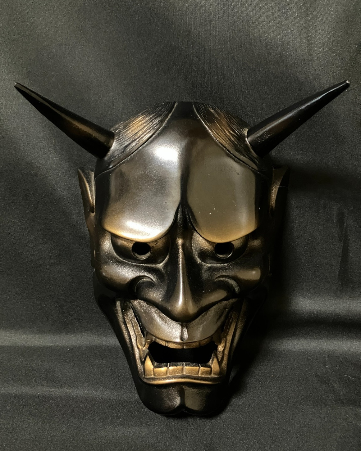 Vintage Japanese Hannya Demon Iron Mask Signed Kabuki Kagura Noh