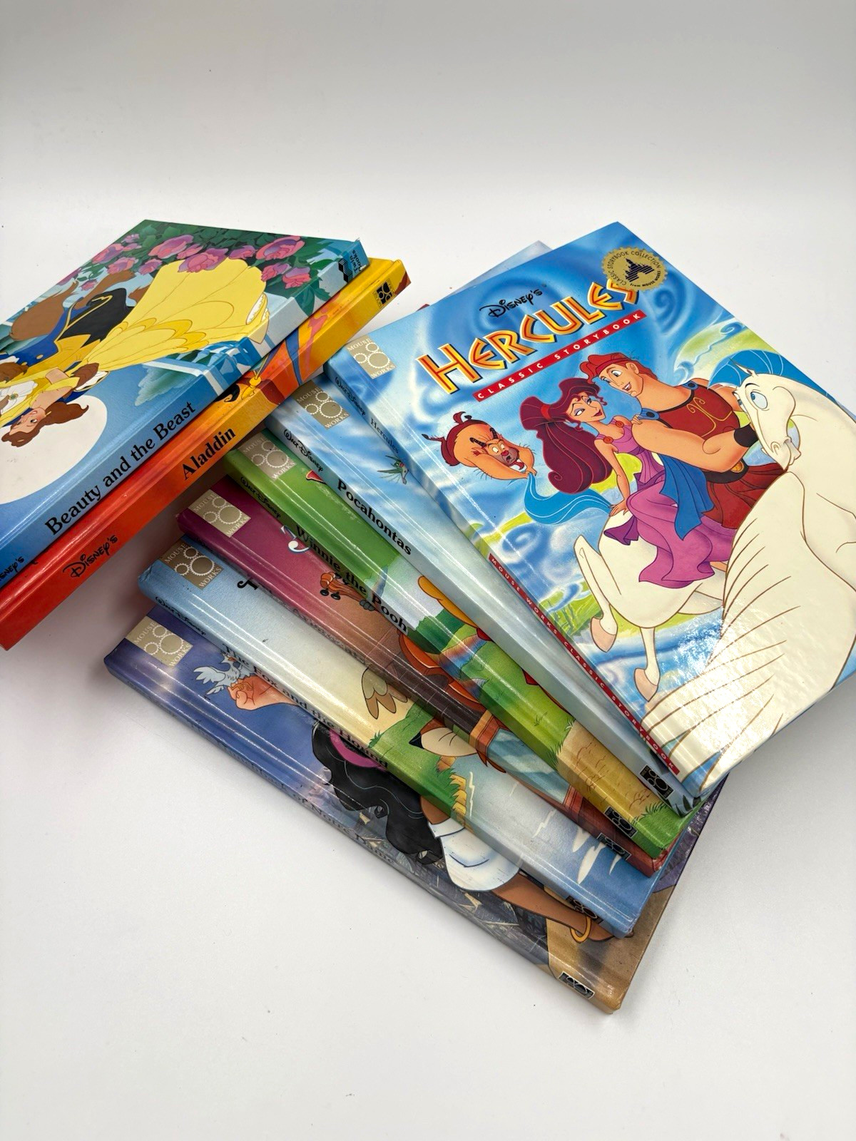 Vintage Disney Hardcover Storybook Lot 8 Mouse Works Aladdin Hercules 1990s