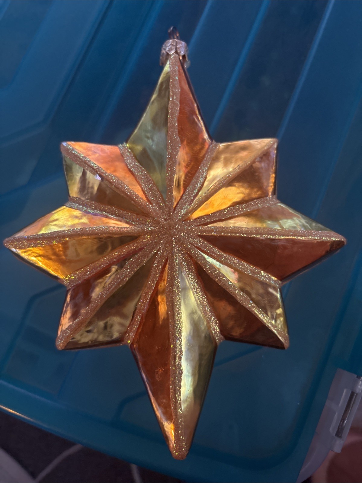 Rare Vtg Christopher Radko 1999 Retired Star Christmas Ornament Gold Copper