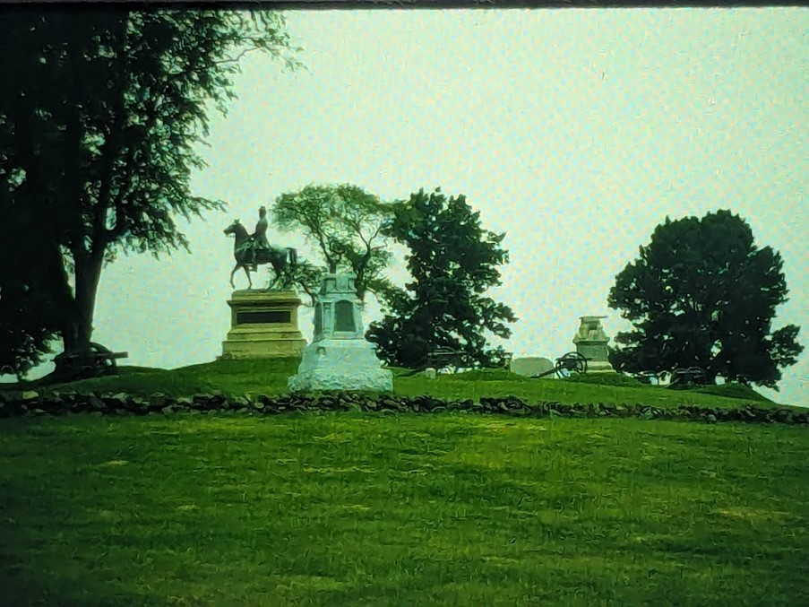 Gettysburg Battlefield East Cemetery Hill Monuments 35mm Slide 1980\'S Vintage