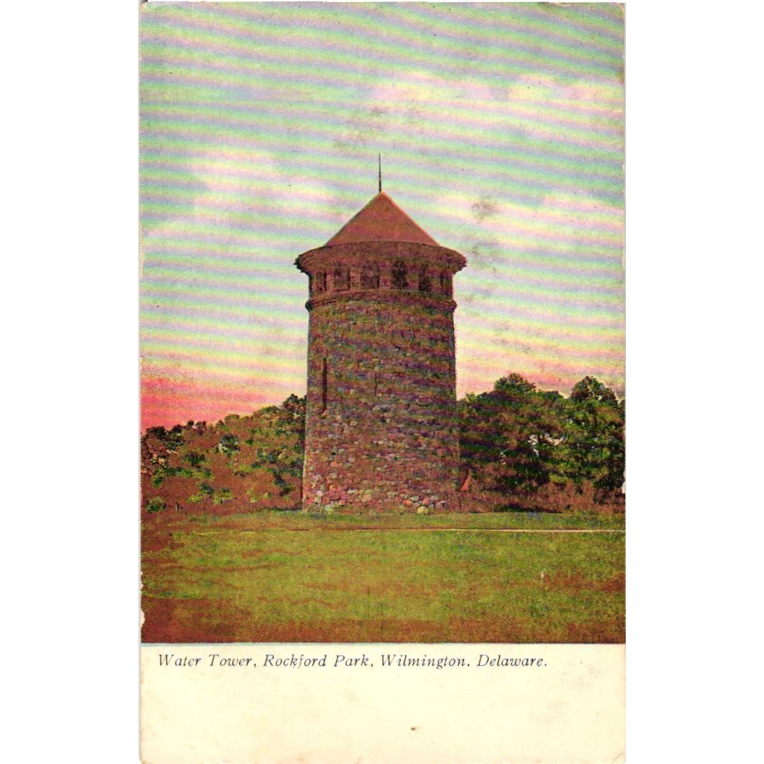 Vintage Rockford Park Water Tower Wilmington Delaware Postcard McIntire No 1021