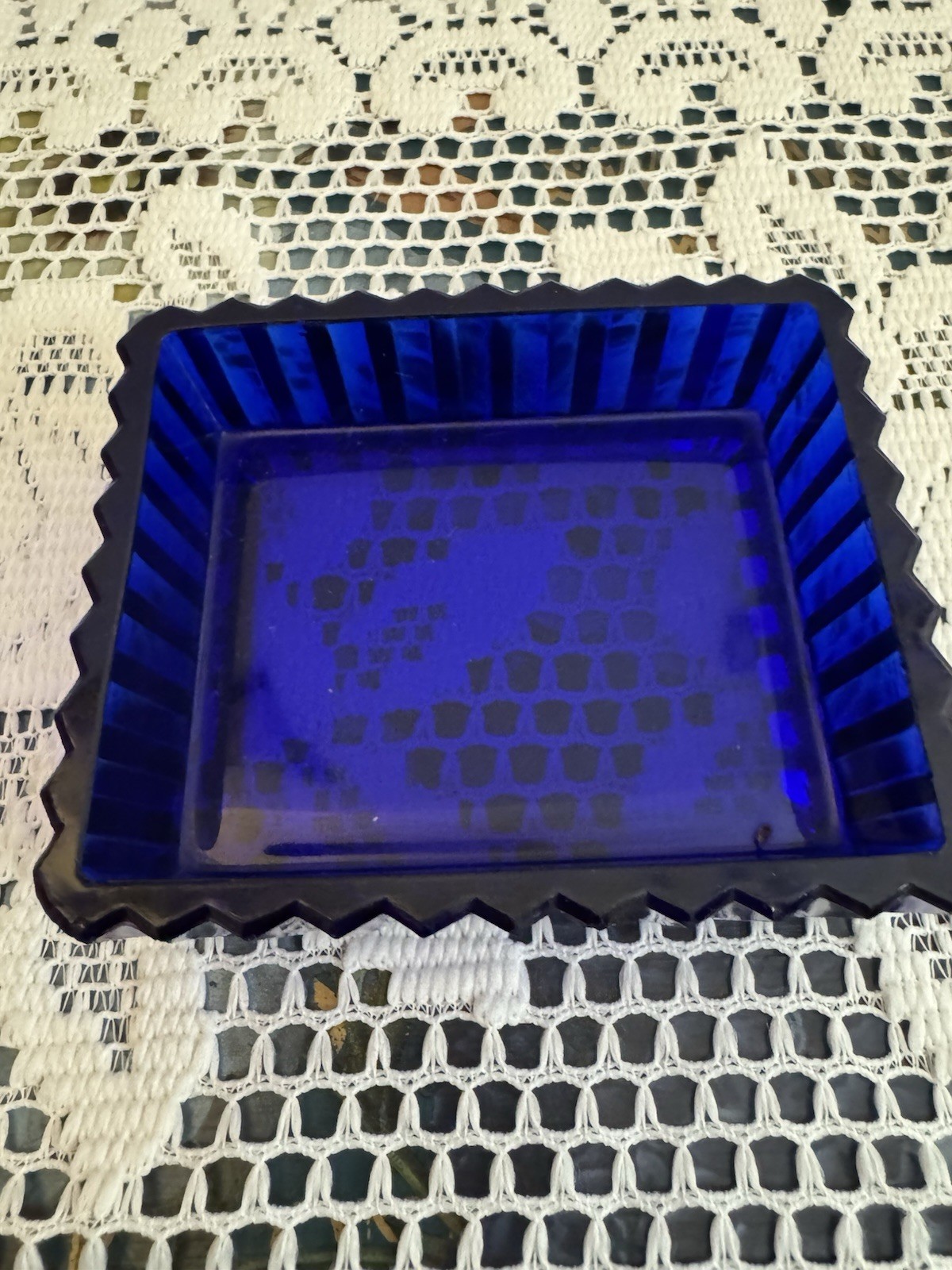 Cobalt Blue Antique Trinket Dish RARE