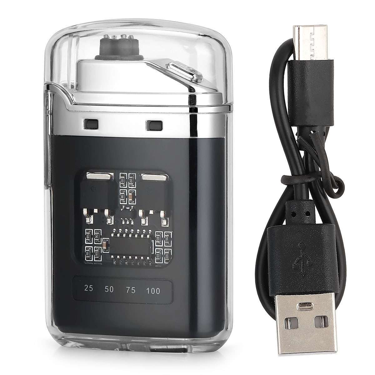 Electric Lighter Dual Arc Plasma Flameless Windproof USB Rechargeable Lighter
