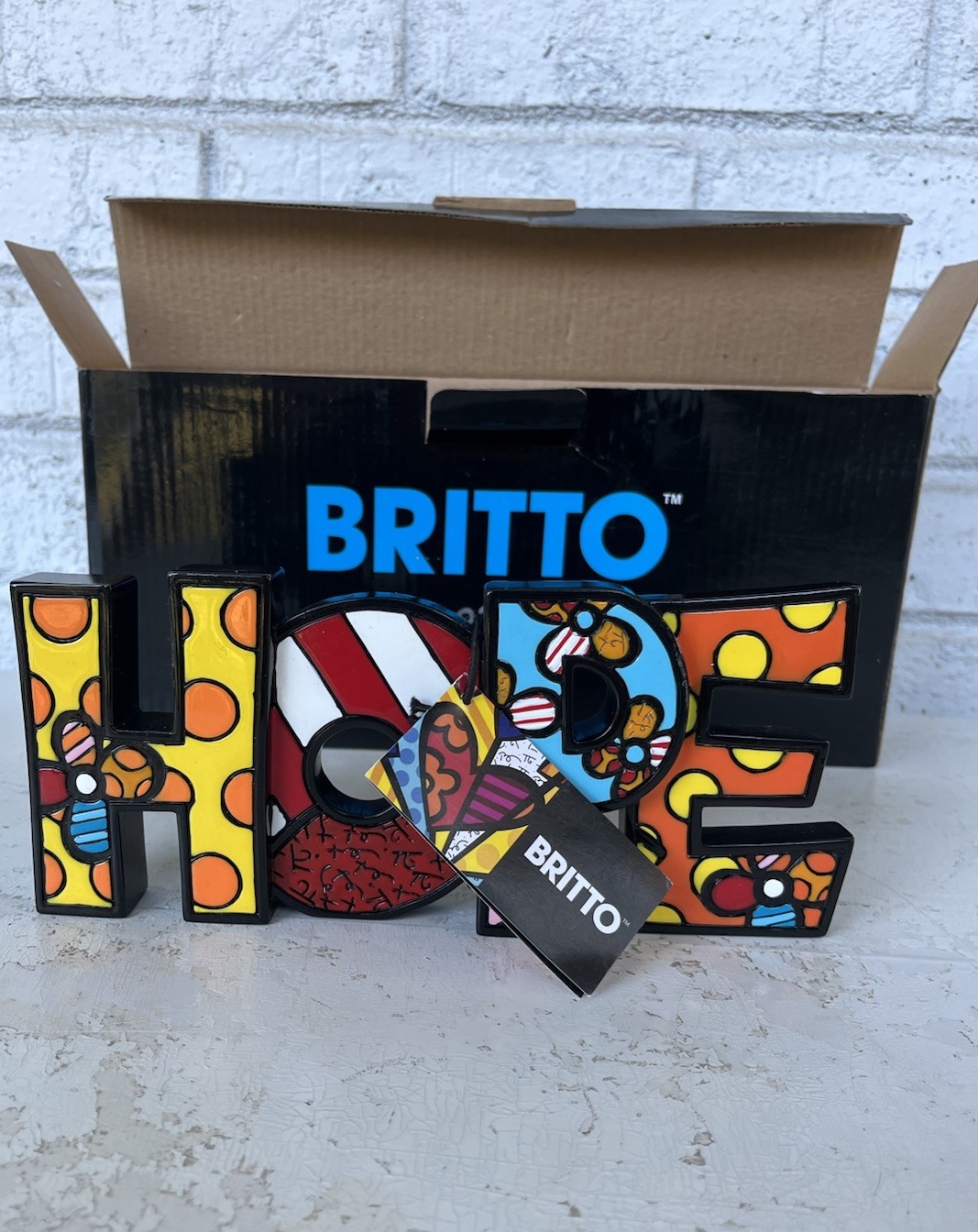 Britto Hope Figurine by Romero Britto 2011 Multicolor Resin Signed w/ Box