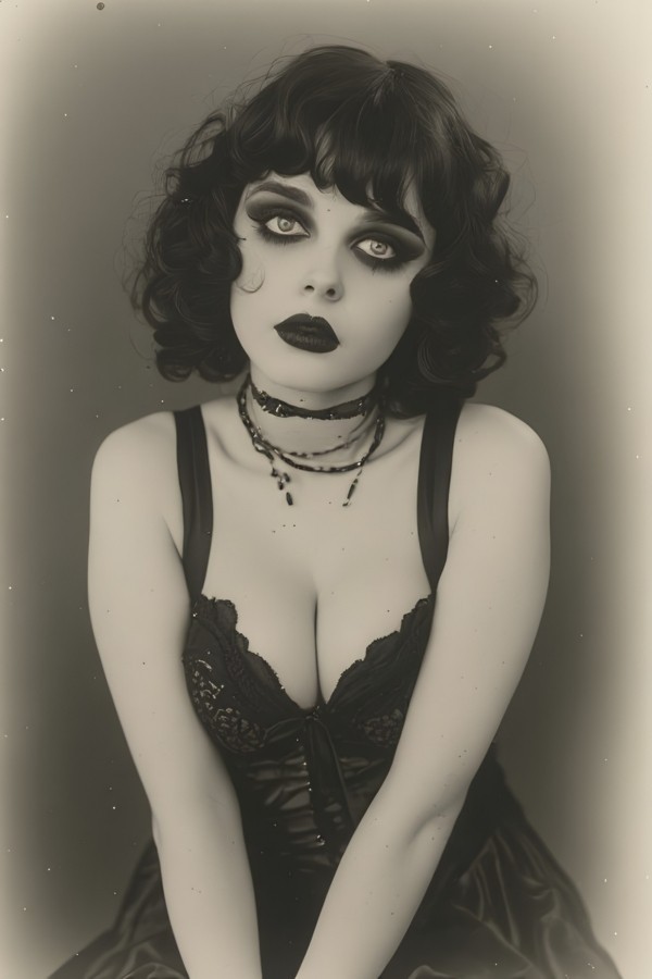 Vintage Gothic Pin-Up Photo Woman 4x6 Print