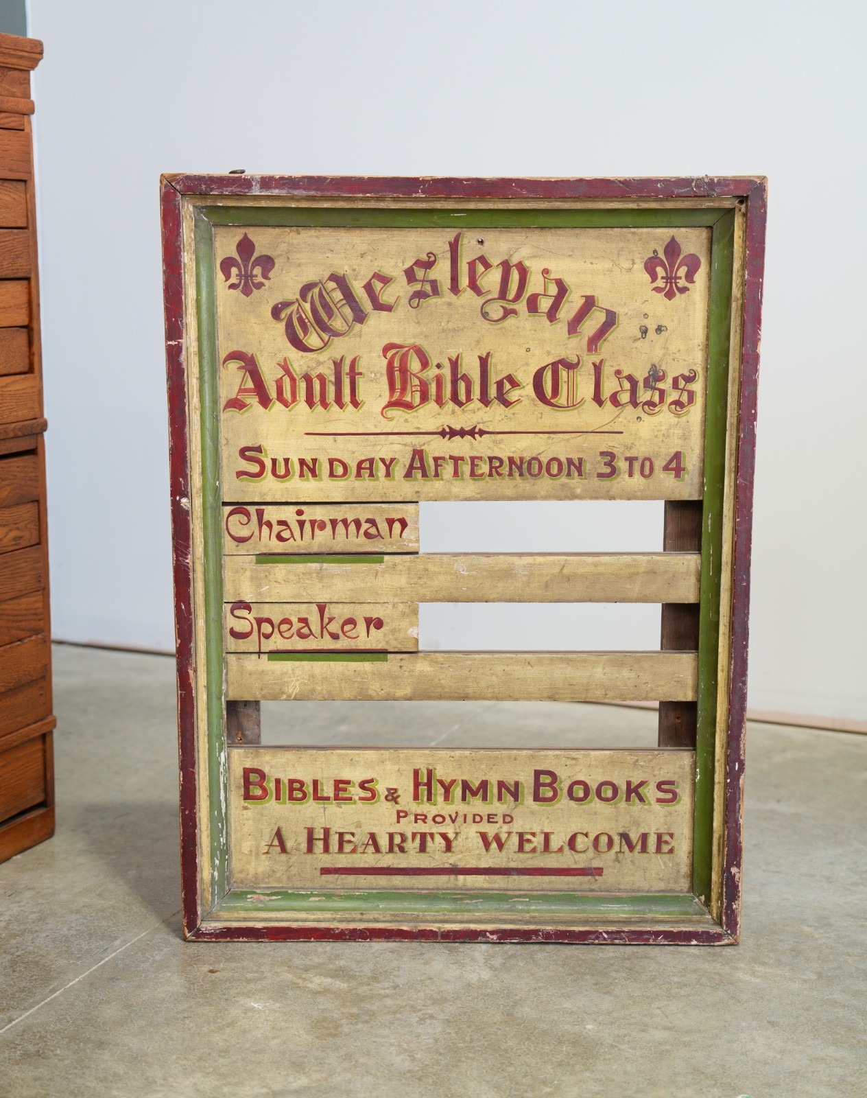 Antique 1800's Bible Class Hymn Books Wood Sign Religious Wesleyan Church VTG