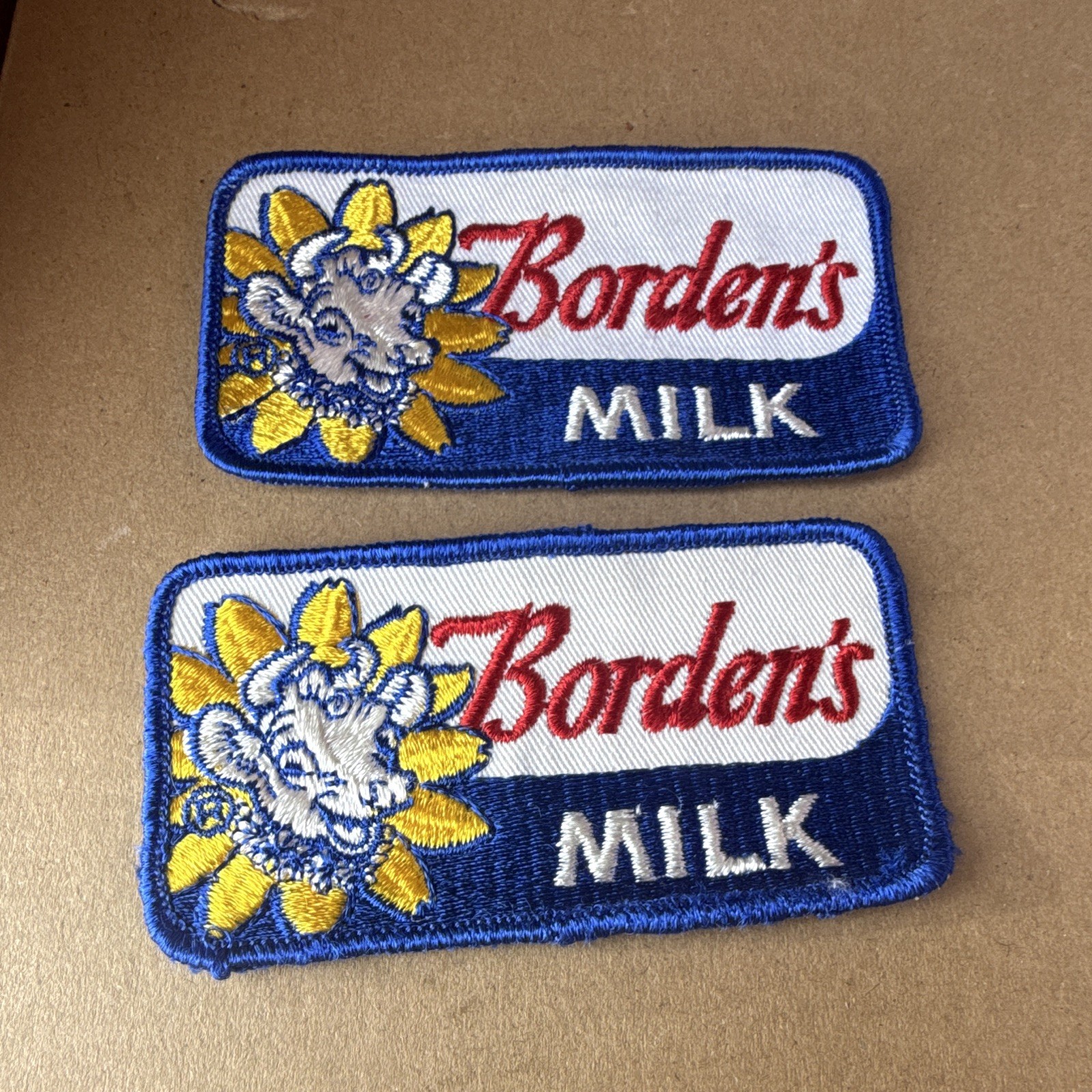 NOS Vintage Borden's Dairy Milk Uniform Patches Lot of 2 Elsie Cow Memorabilia