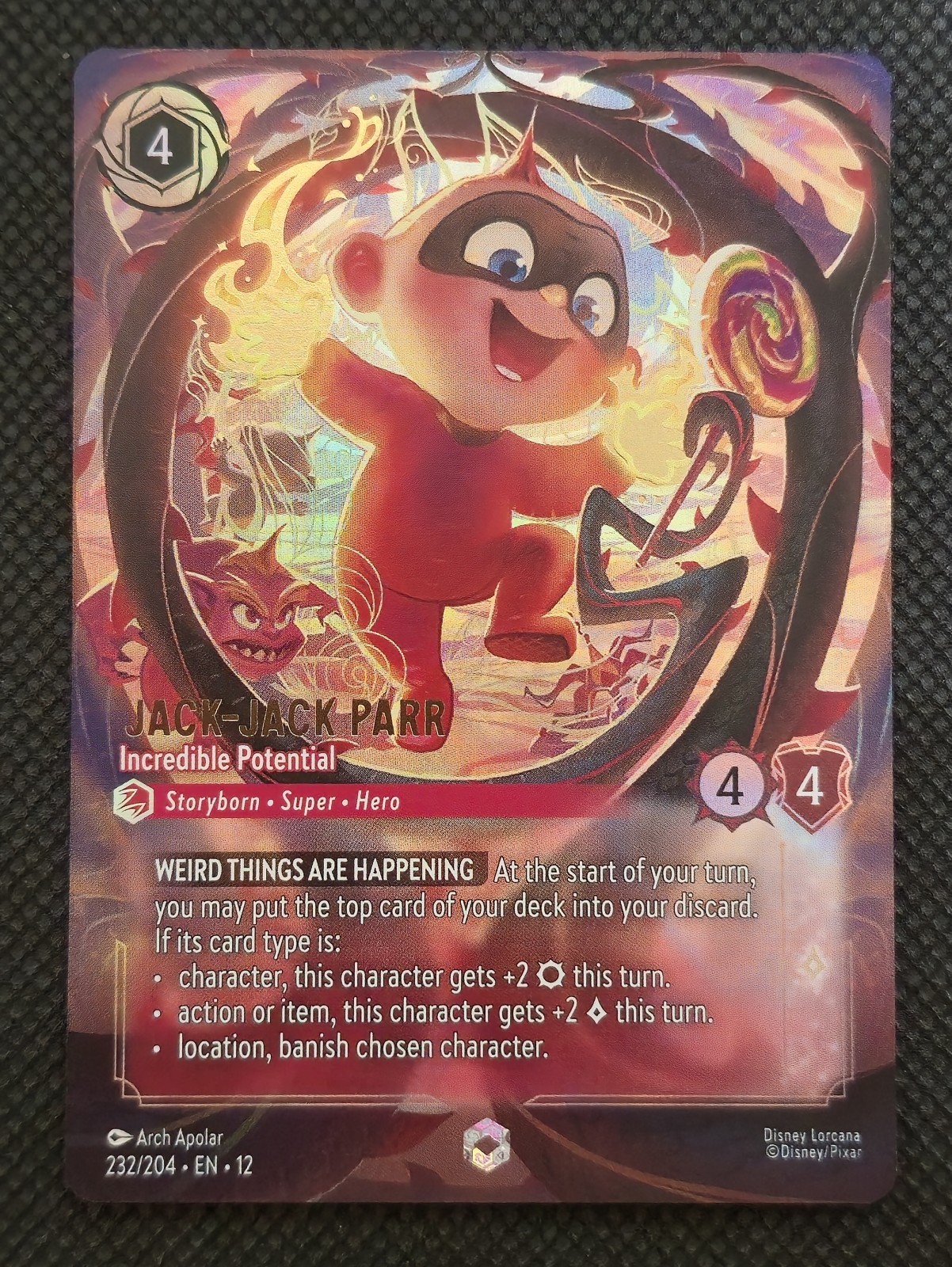 Disney Lorcana Jack-Jack Parr Incredible Potential 232/204 Enchanted Foil NM