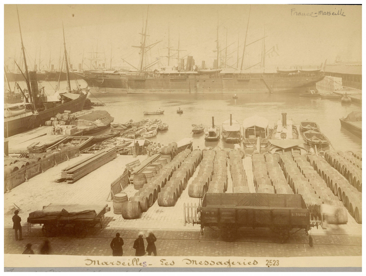 France, Marseille, Quai et Bassin de la Joliette Albumen Print 20.5x27 