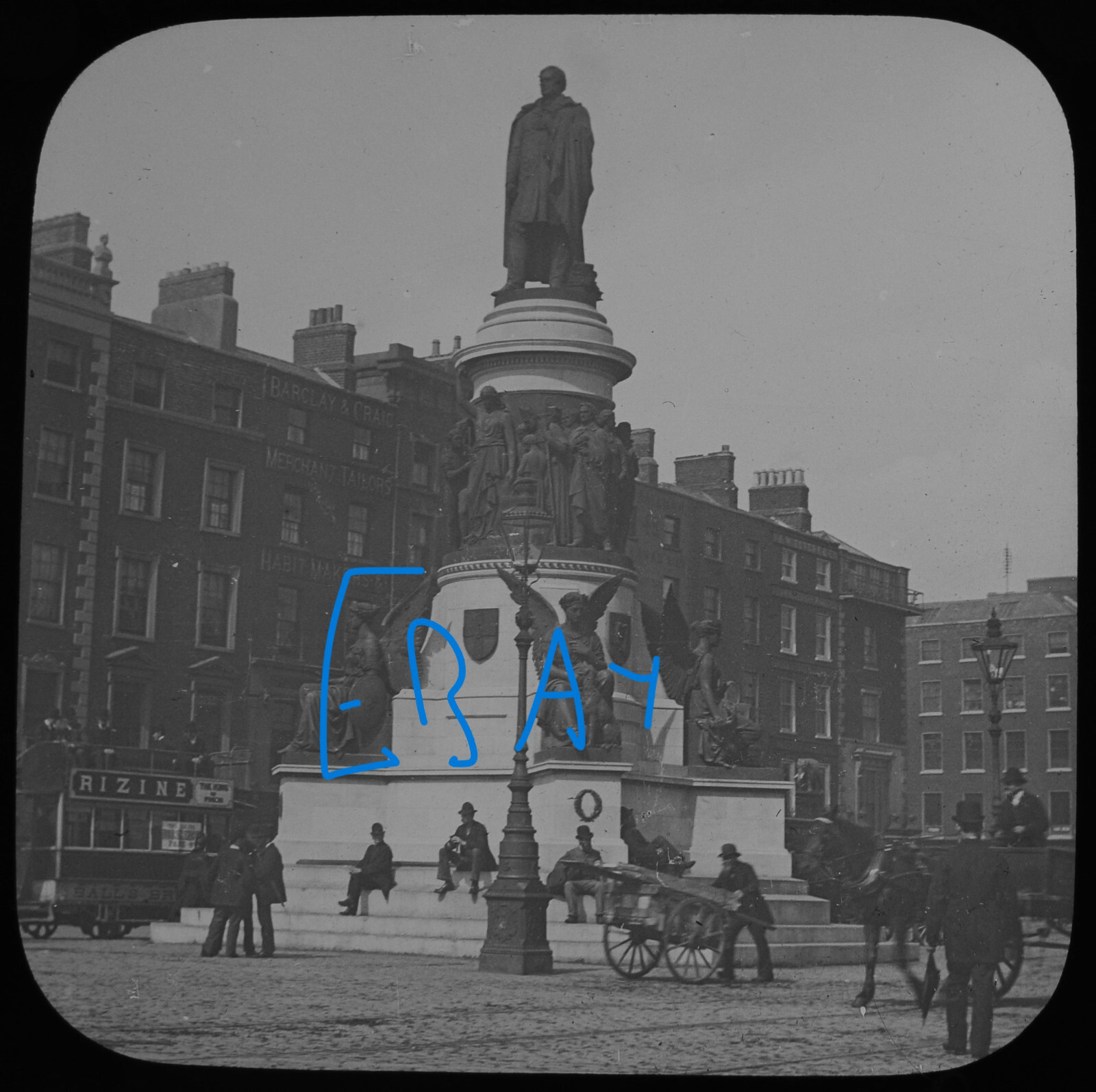 BELFAST SACKVILLE STREET IRELAND DATED 1895 Magic Lantern Slide VICTORIAN PHOTO