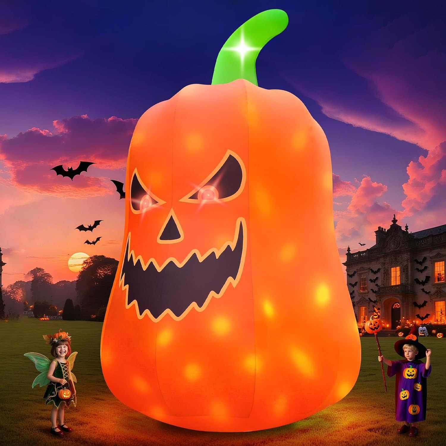 Kalolary 20FT Tall Halloween Pumpkin Inflatable Outdoor Decoration Kalolary 20FT Tall Halloween Pumpkin Inflatable Outdoor Decoration