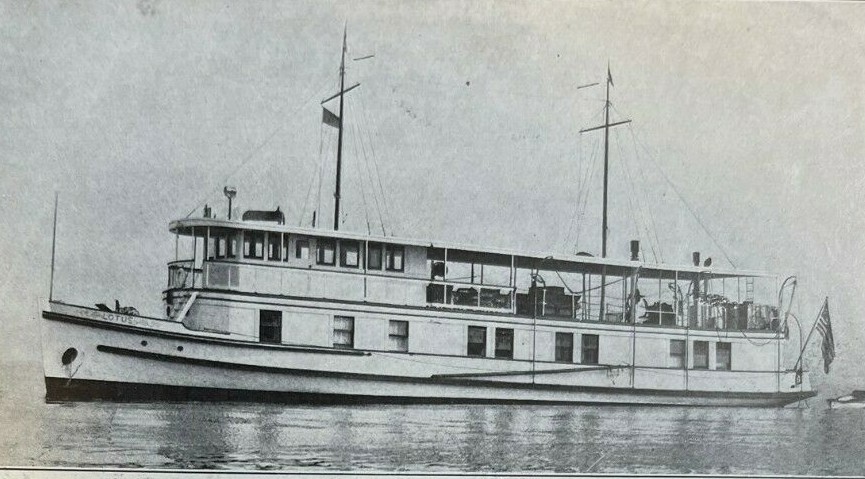 1910 Traveling on a Houseboat in British Columbia illustrated