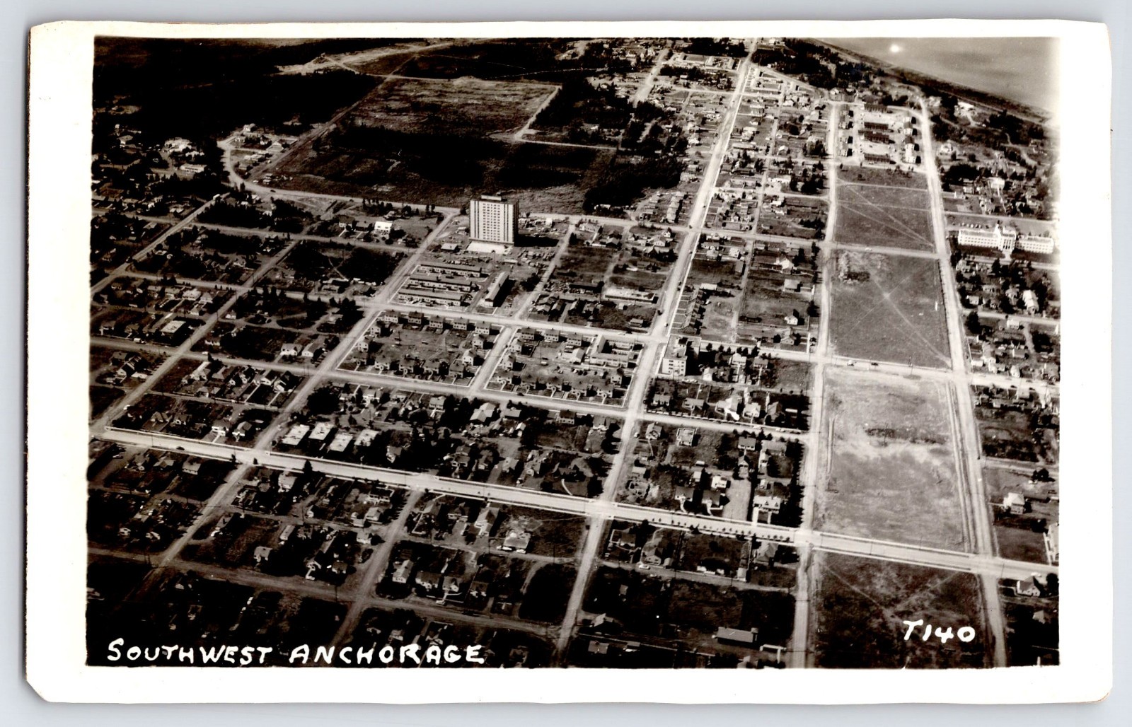 [40j10] Postcard RPPC Aerial View of Southwest Anchorage