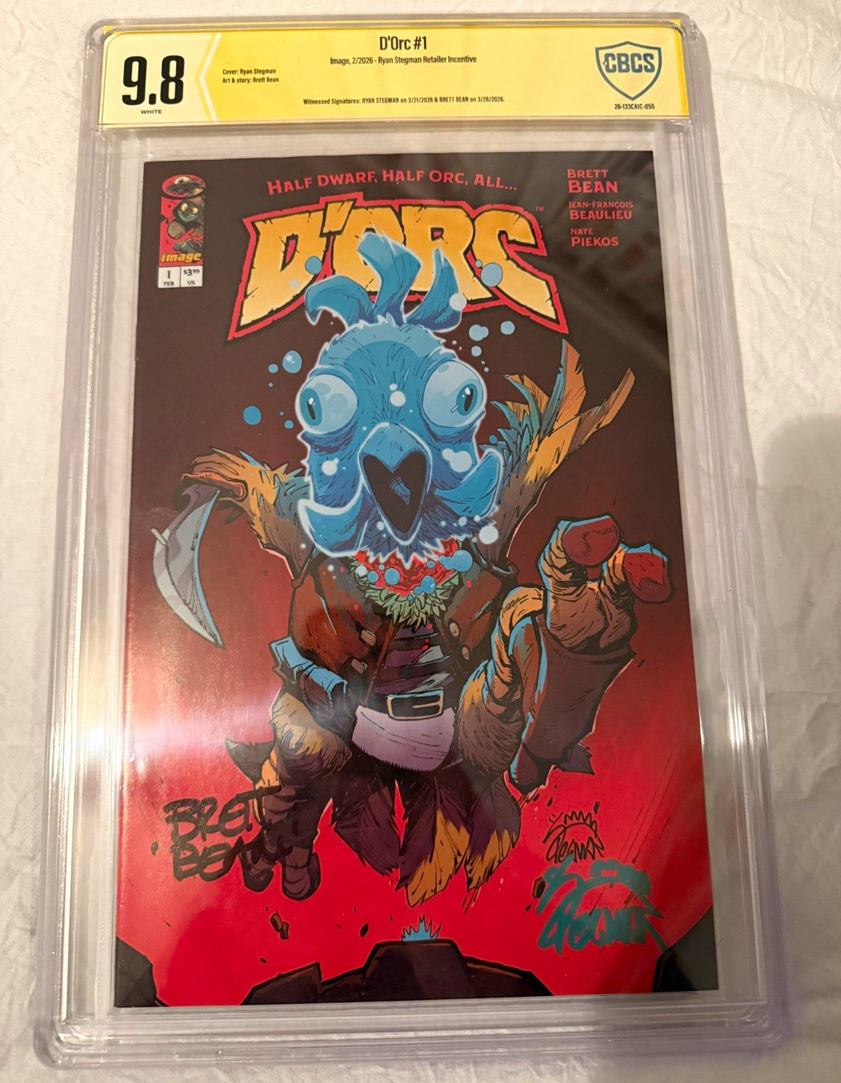 D'Orc #1 1:50 CBCS 9.8 Brett Bean & Ryan Stegman Double Signed *Extremely Rare*