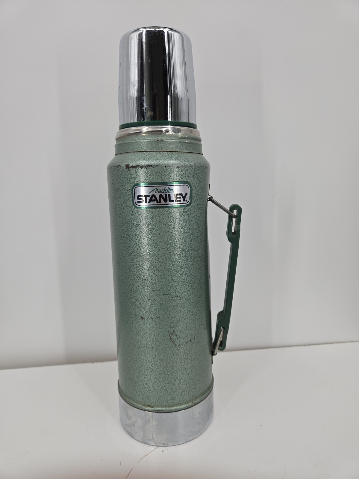 Vintage Aladdin Stanley A-944DH 1 Qt Green Thermos Vacuum Bottle Made in USA