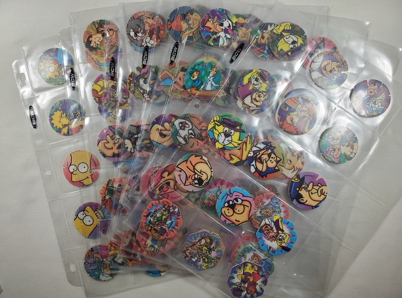 91 Flying Tazos Lot Hanna-Barbera Simpsons Yogi Flintstones 1995 Mexico