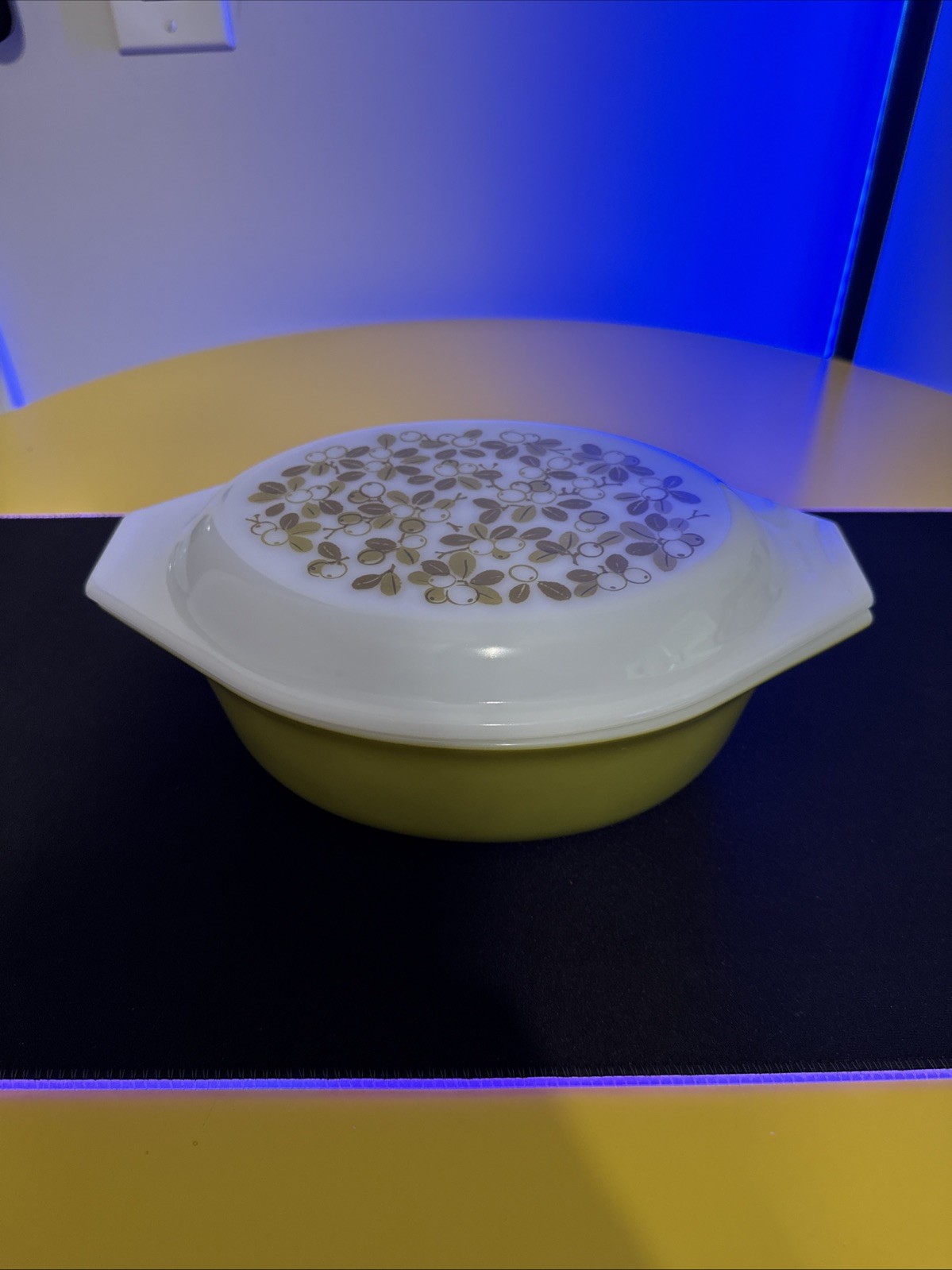 Vintage Pyrex Verde Olive Green Oval Casserole Baking Dish, 1.5 QT w/lid #043