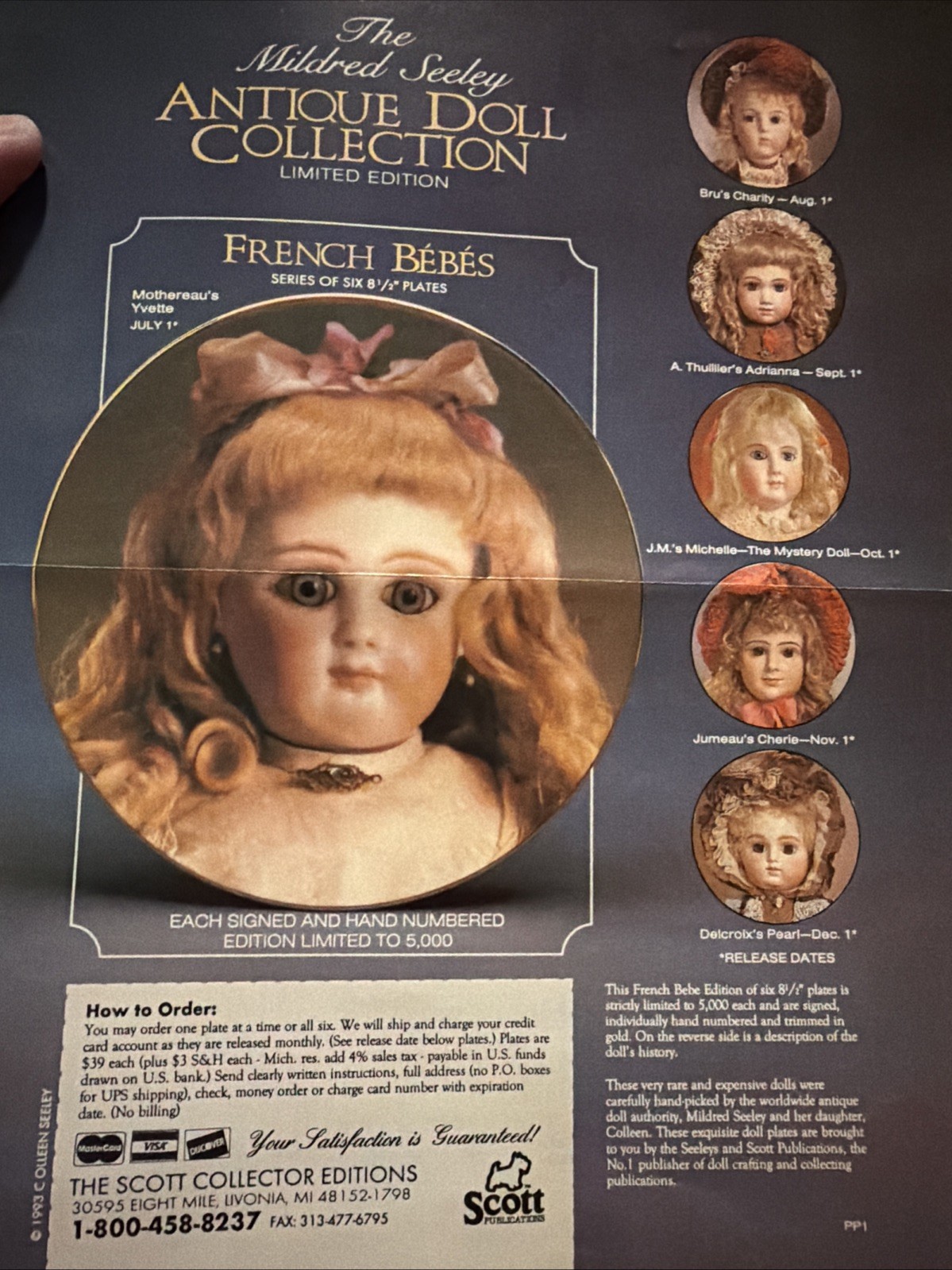 Lot Of 5 VTG  Doll Plate \